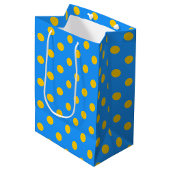Yellow On Blue Polka Dots Pattern Design Medium Cadeauzakje