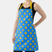 Yellow On Blue Polka Dots Pattern Design Schort