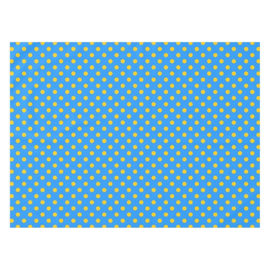 Yellow On Blue Polka Dots Pattern Design Tafelkleed (Voorkant (Horizontaal))