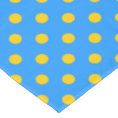 Yellow On Blue Polka Dots Pattern Design Tafelkleed (Gekanteld)