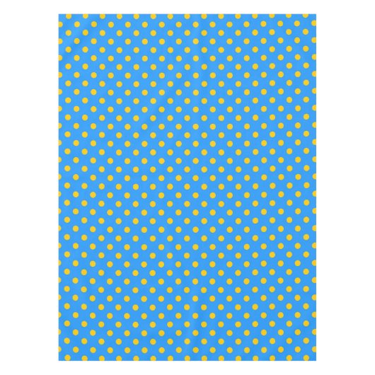 Yellow On Blue Polka Dots Pattern Design Tafelkleed (Voorkant)