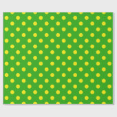 Yellow On Green Polka Dots Pattern Design  Cadeaupapier (Vlak)