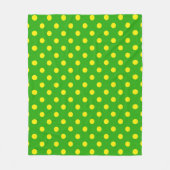 Yellow On Green Polka Dots Pattern Design  Fleece Deken (Voorkant)