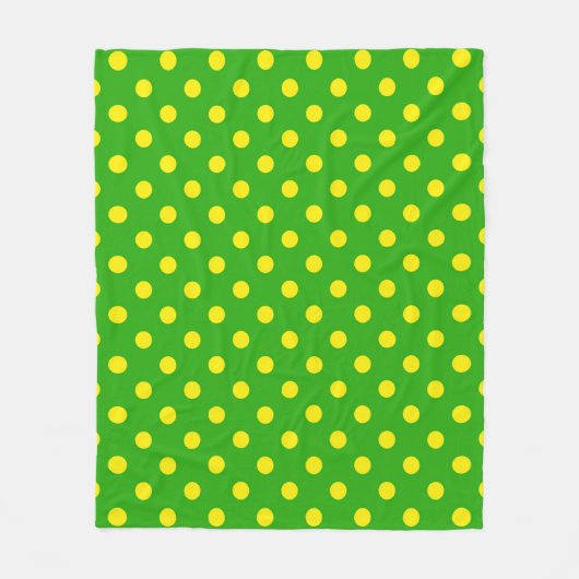 Yellow On Green Polka Dots Pattern Design  Fleece Deken (Voorkant)