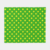Yellow On Green Polka Dots Pattern Design  Fleece Deken (Voorkant (Horizontaal))