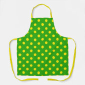 Yellow On Green Polka Dots Pattern Design Schort (Voorkant)
