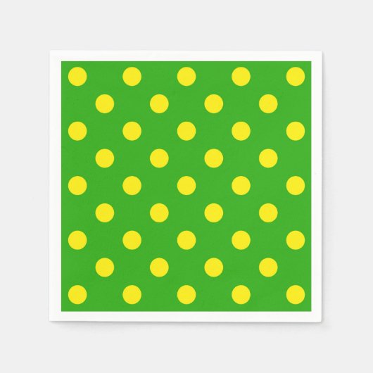 Yellow On Green Polka Dots Pattern Design  Servet (Voorkant)