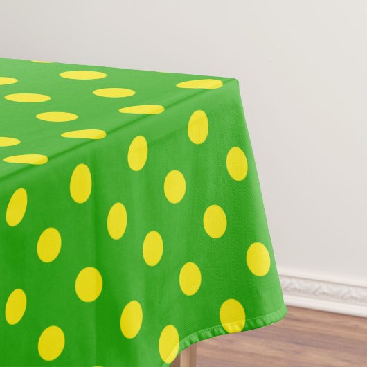 Yellow On Green Polka Dots Pattern Design Tafelkleed