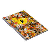 Yellow Orange Abstract Painting Monogram Notitieboek (Rechterzijde)