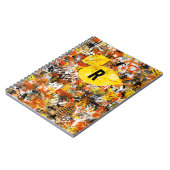 Yellow Orange Abstract Painting Monogram Notitieboek (Linkerzijde)