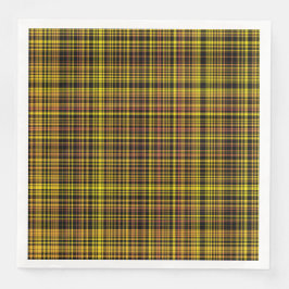 Yellow Orange Black Plaid Pattern Servet