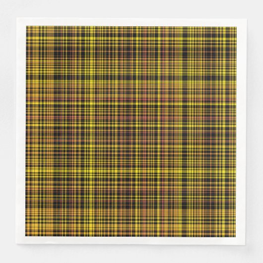 Yellow Orange Black Plaid Pattern Servet (Voorkant)