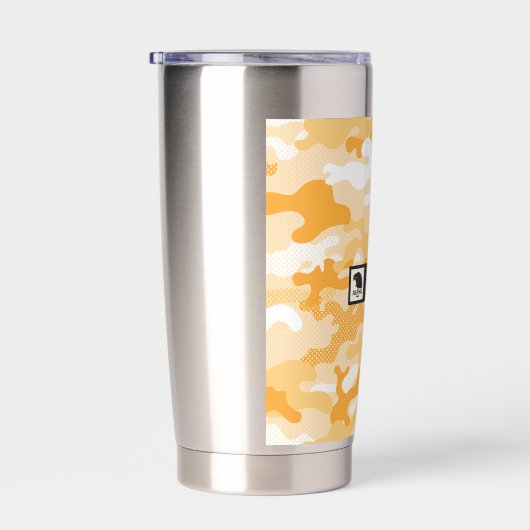 Yellow Orange Camouflage Pattern Geïsoleerde Drinkbeker (Rechts)