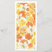 Yellow Orange Floral Custom Guest Name Garden Menu (Achterkant)