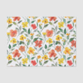 Yellow Orange Flowers Birthday Tissuepapier (Voorkant)