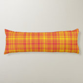 Yellow Orange Plaid Pattern Lichaamskussen (Voorkant)