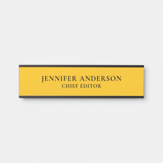 Yellow Orange Professional Modern Plain Minimalist Deurbordje (Voorkant)