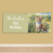 Yellow Orange Tabby Kitten Cat  70th Birthday Spandoek