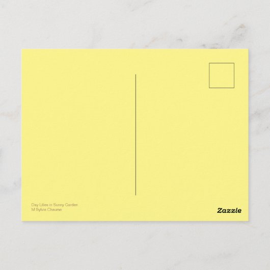 Yellow Oranje Day Lily Flowers Sunny Garden Briefkaart (Achterkant)