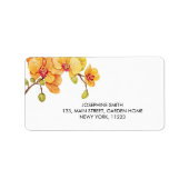 Yellow Orchid Bloesem Adres Etiket (Voorkant)