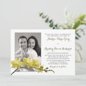 Yellow Orchid Flower Photo Weddenation Kaart (Staand voorkant)