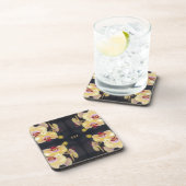 Yellow Orchid Pattern Drankjes Onderzetter (Rechterzijde)