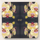 Yellow Orchid Pattern Drankjes Onderzetter (Voorkant)