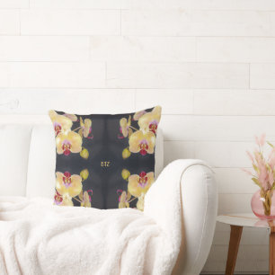 Yellow Orchid Pattern Kussen