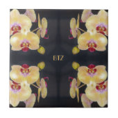Yellow Orchid Pattern Tegeltje (Voorkant)