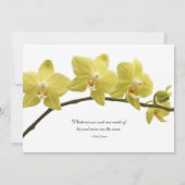 Yellow Orchids  huwelijksuitnodiging Kaart (Achterkant)