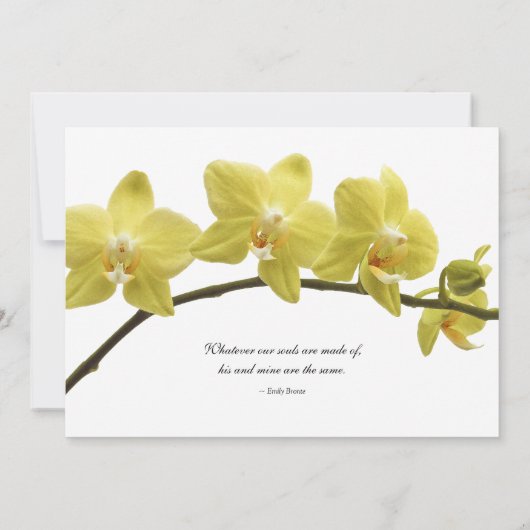 Yellow Orchids  huwelijksuitnodiging Kaart (Achterkant)