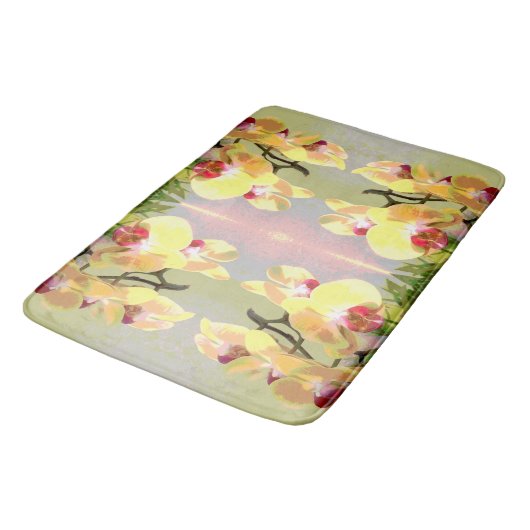 Yellow Orchids Pattern Badmat (Gekanteld)
