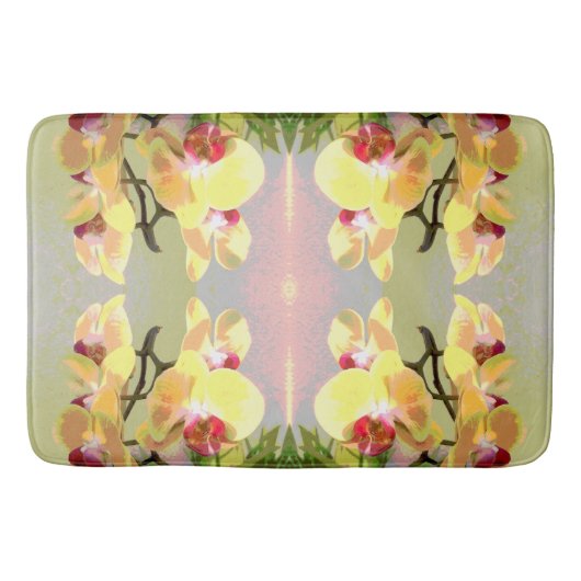 Yellow Orchids Pattern Badmat (Voorkant)