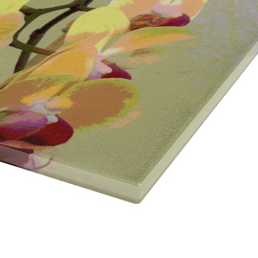 Yellow Orchids Pattern Snijplank (Hoek)