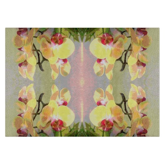 Yellow Orchids Pattern Snijplank (Voorkant)