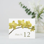 Yellow Orchids Tafelnummer Kaart (Staand voorkant)