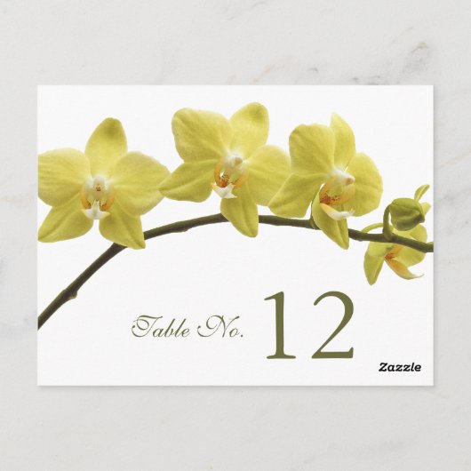 Yellow Orchids Tafelnummer Kaart (Achterkant)