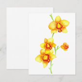 Yellow Orchids Waterverf Briefkaart (Voorkant / Achterkant)