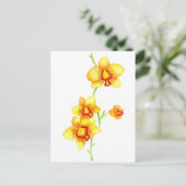 Yellow Orchids Waterverf Briefkaart (Staand voorkant)