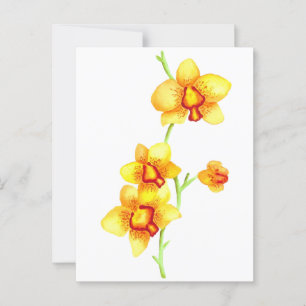 Yellow Orchids Waterverf Briefkaart