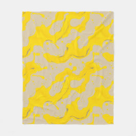 Yellow Organic Abstract Fleece Deken