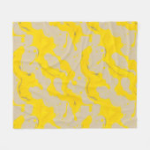 Yellow Organic Abstract Fleece Deken (Voorkant (Horizontaal))