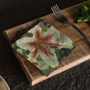 Yellow Orienpet Lily met Red Starburst Floral Servet