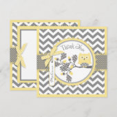 Yellow Owl Chevron print - Hartelijk dank Bedankkaart (Voorkant / Achterkant)