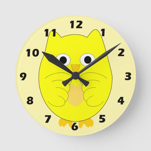 Yellow Owl Design Ronde Klok (Voorkant)