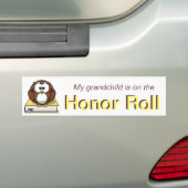 Yellow Owl Grandchild Honor Roll Bumpersticker (Op auto)