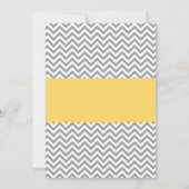 Yellow Owl Grey Chevron Baby shower Kaart (Achterkant)