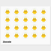 Yellow Owl Ronde Sticker (Vel)