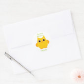 Yellow Owl Ronde Sticker (Envelop)