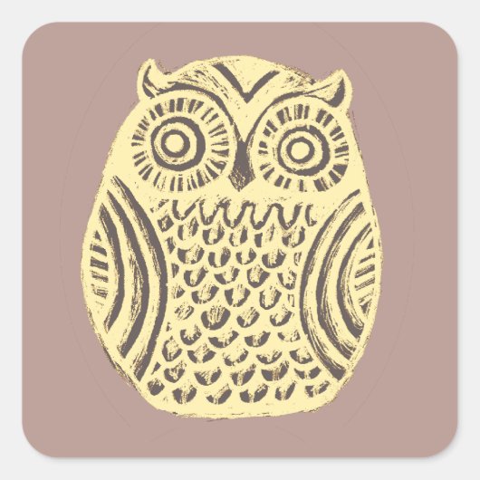 Yellow Owl sticker Blad (Voorkant)